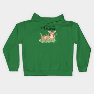 Have a holly jolly christmas watercolor deer Kids Hoodie